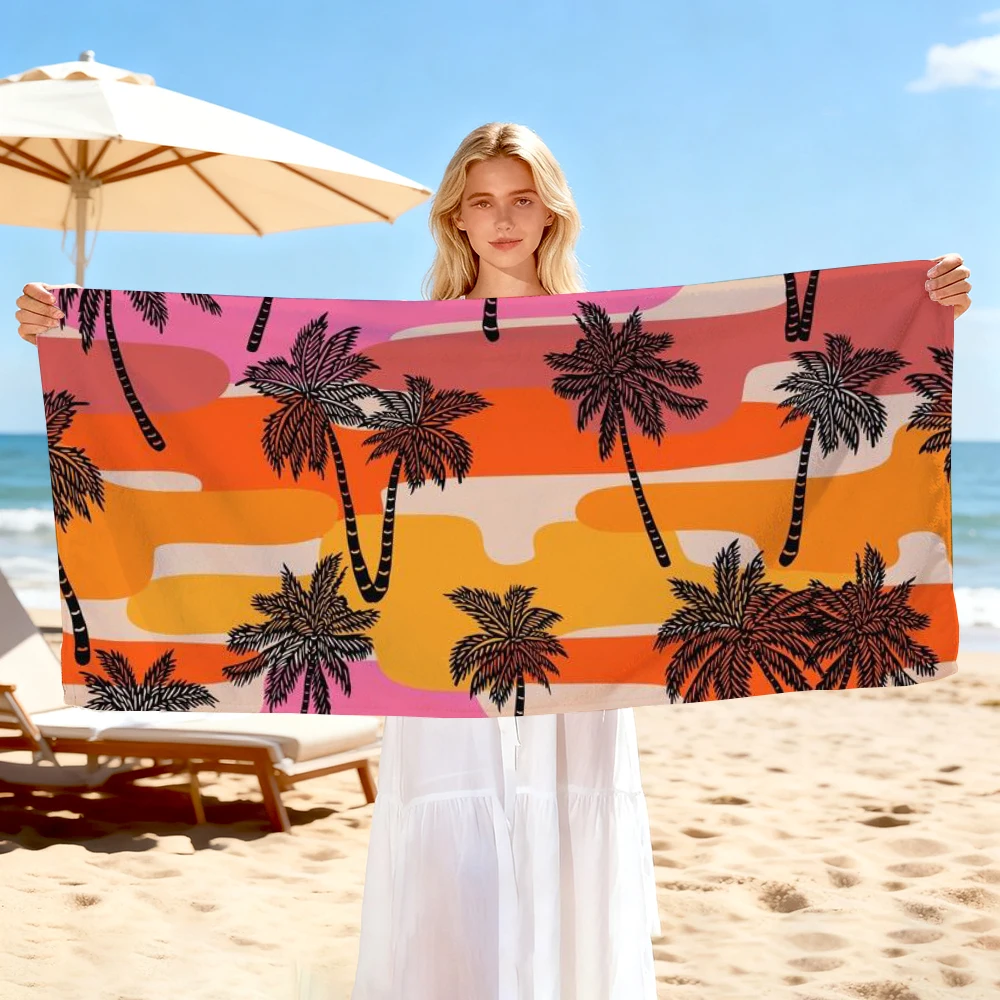Toalla de playa Kawaii Beach Palm Trees, toallas de baño para el cuerpo, sauna, viajes, spa, accesorios de baño, playa, camping, picnic