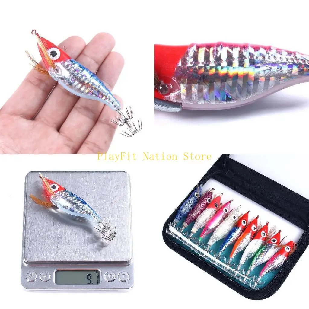 

242F 10 шт. приманки для кальмаров и креветок, мягкие светящиеся приманки для рыбалки на креветок для соленой/пресной воды