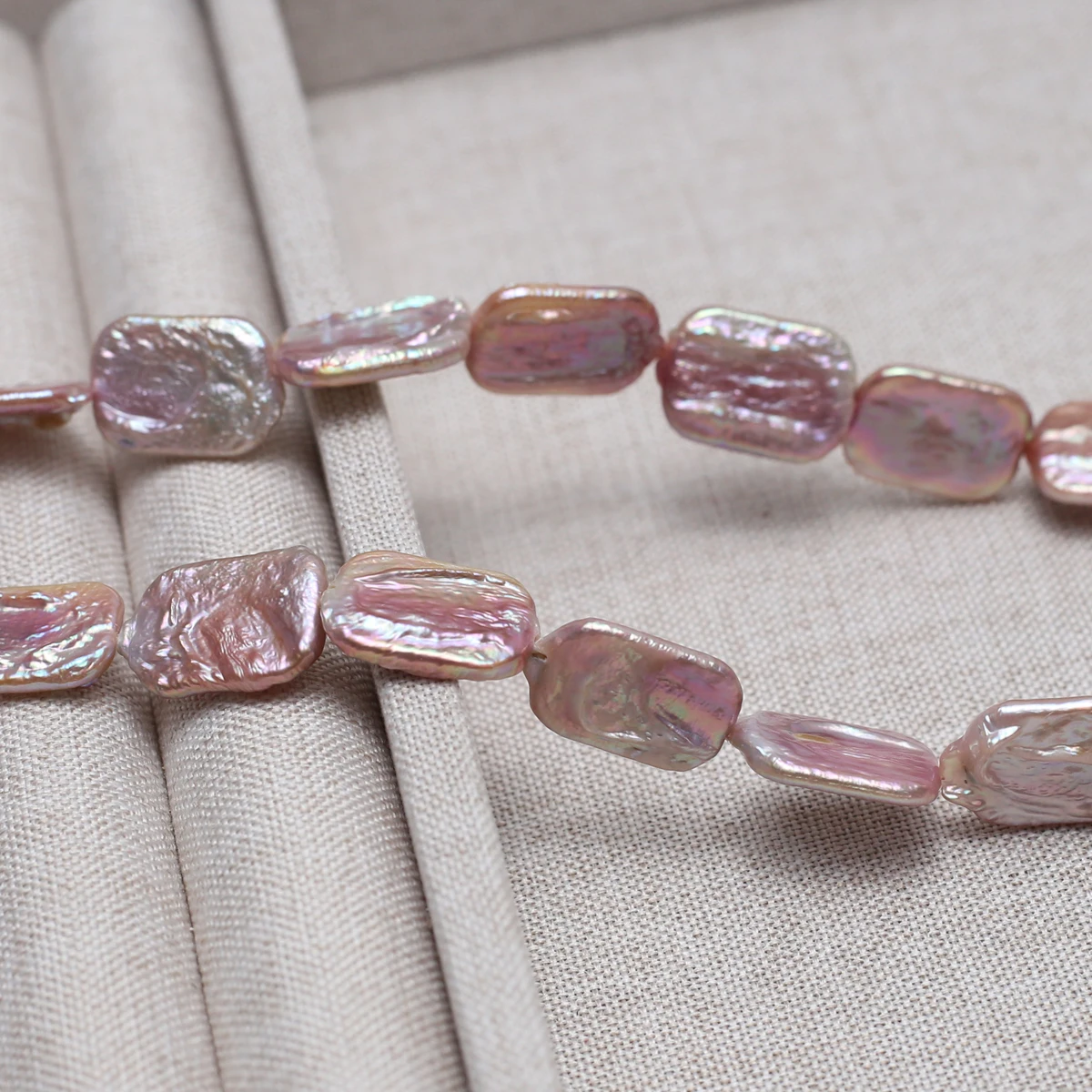 Natural Freshwater Pearls 12x16mm 3A Rectangular Purple Baroque Pearl Bead Jewelry Make DIY Necklace Bracelet Accessories Gift