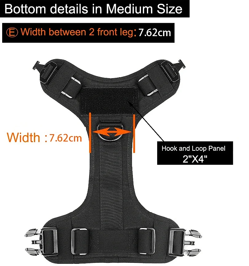 Tactical Dog Harness, Adjustable No-Pull Handle Service Vest Heavy Duty Pet Large Breed, Dog Vest for Training Hunting Walking