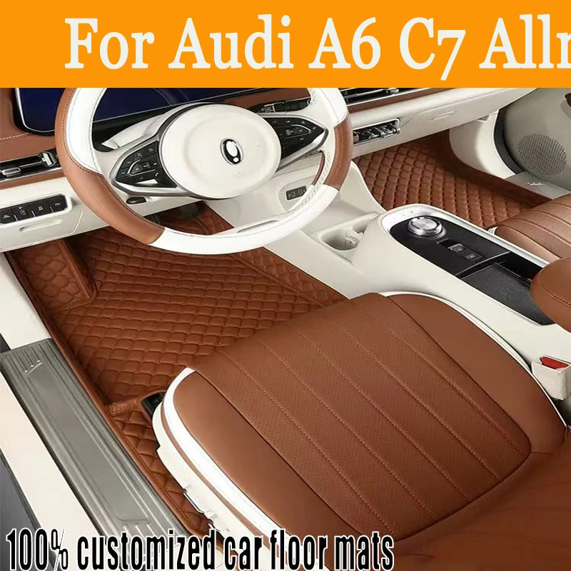 

Custom Automotive Car Floor Mats For Audi A6 C7 Allroad 2007 2008 2009 2010 Auto Luxury Leather Men Women Car Mats Full Coverage