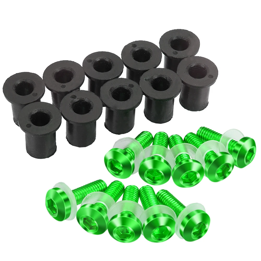 10PCS Fairing Wind Screen Screw Bolt Kit Windshield Mounting Nut bolt For KAWASAKI Ninja 250 300 650 H2R 250R ZX6R ER6N ZX14R