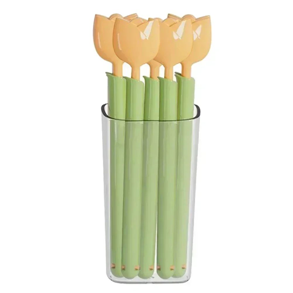 5Pcs Tulip Shaped Bag Clips Portable Food Snack Bread Sealing Clip With Magnetic Storage Box Sealed Clip Kitchen Accessories