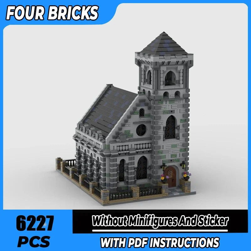 

Moc Building Blocks Old Chapel Technology Modular Bricks Model Gifts Christmas Toys DIY Sets Assembly