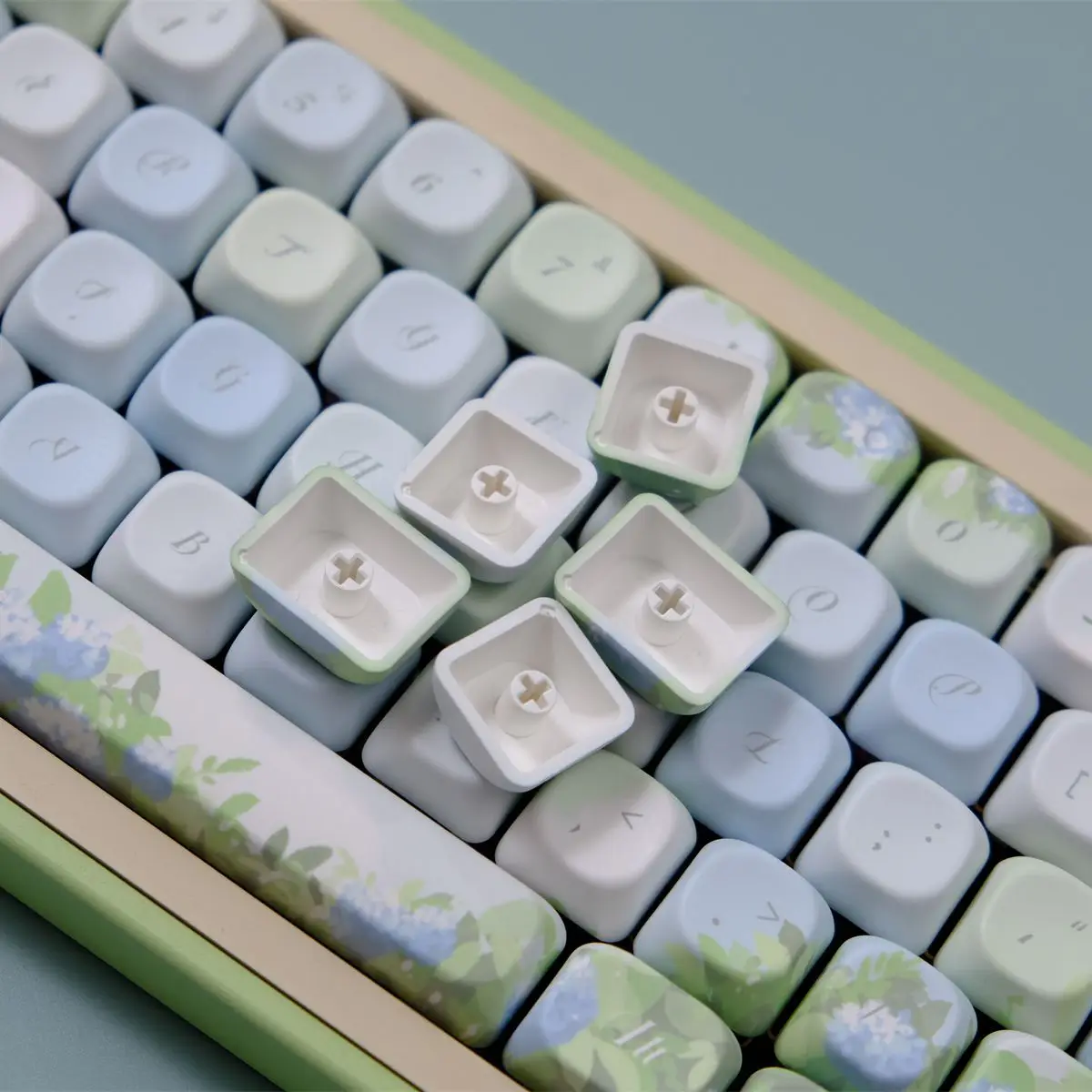 120 Keys Cute Low Profile Keycaps XOA/CHREEY/LOW Key Cap PBT Cherry Profile Keycap Mechanical Keyboard Made68 Mad68 Wooting 60