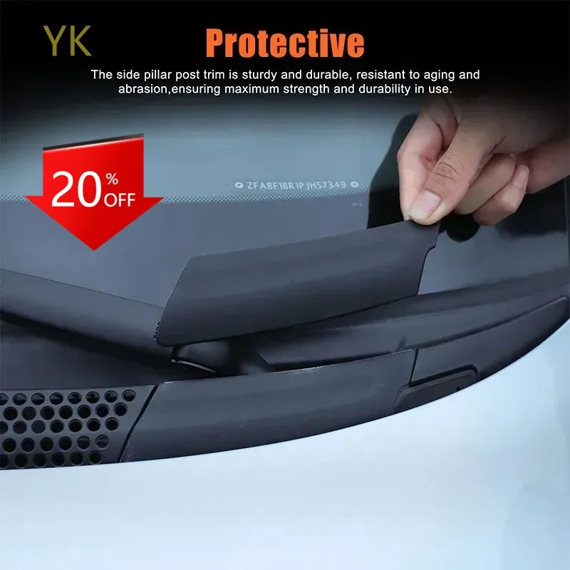 

For Fiat 500 2010-2024 ABS Black Car Front Gutter Cover Trim Car Accessories (replacement Parts)