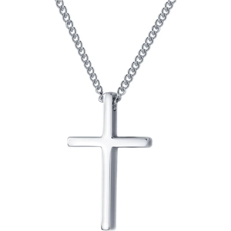 Trendy 925 Sterling Silver Cross Pendants Necklace For Women Vintage Gothic Cross Necklace Chain Jewelry Gift