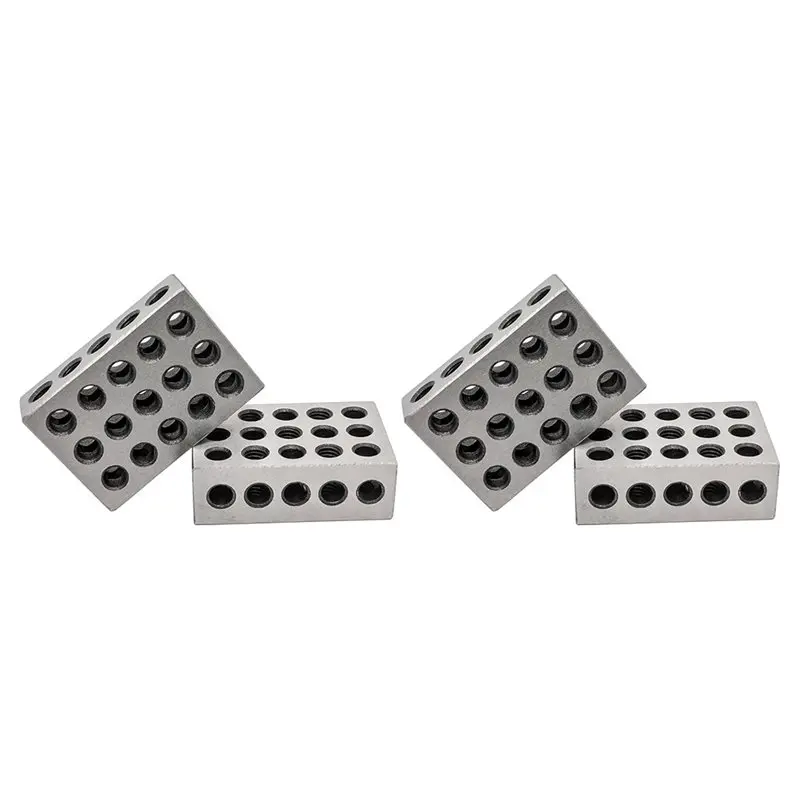 A34R Acciaio di precisione 1-2-3 blocchi (1" X 2" X 3") - Confezione da 2, 23 fori in 123 coppie di configurazione