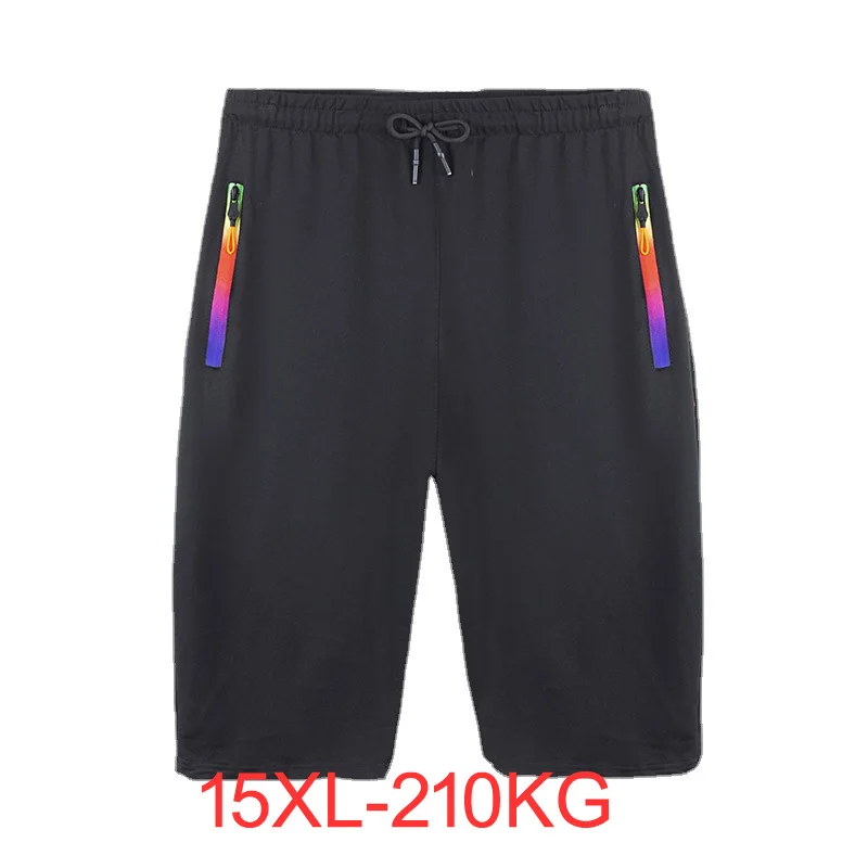 Summer men sports out door work out shorts Black plus size 12xl 14xl 15xl zipper ice thin Breathable shorts loose casual shorts