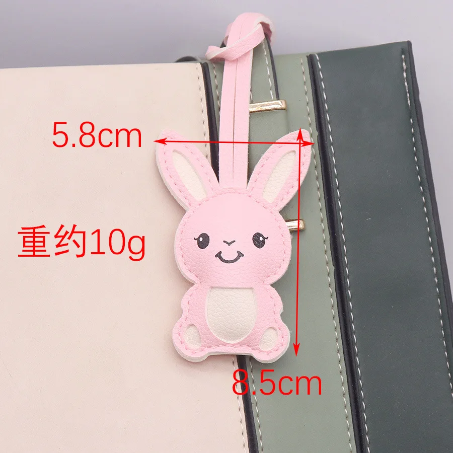 10pcs Rabbit Keychain PU Leather Animals Keyring Hanging Ornament Backpack Handbag Charm Gift for Men Women Bag Charms