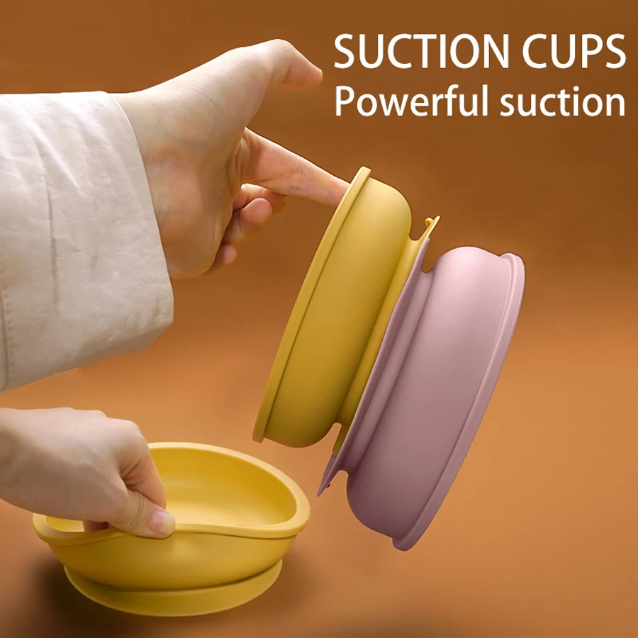 6Pcs/1Set Baby Feeding Dining Appliance Waterproof Bibs For Children Non-Slip Bowl Dinner Set Plates Spoon Fork Cup Baby Stuff