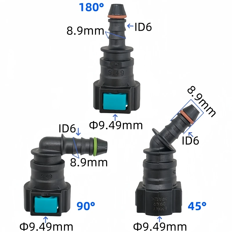 9.49mm 9.49 ID6 SAE 3/8 Fuel pipe joint auto Fuel line quick connector plastic female filter connector 2pcs a lot