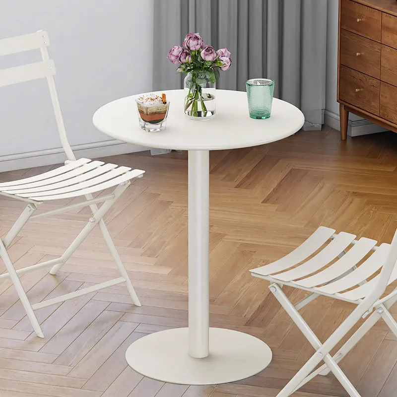 Milk Internet Tea Celebrity Shop Small Round Table White Table and Chairs Commercial Reception Negotiation Table Dessert High