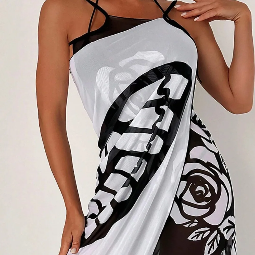 Verano Sexy estampado de mariposa cubrir traje de baño vestido de mujer túnica Bikini baño Sarong falda envolvente traje de baño elegante señora ropa de playa