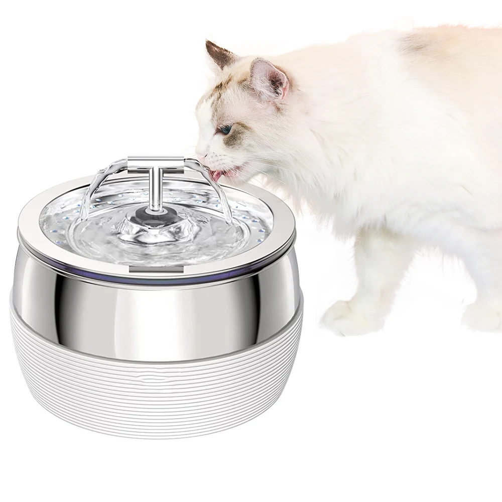 Automatic Stainless Steel Drinking Pet Cat Water Fountain Smart 3L USB Dogs Cats Mute Drinker Feeder Bowl Dispenser