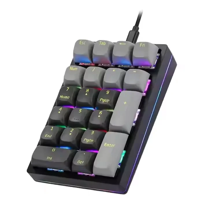 

Wired Numeric Mechanical Keyboard 21 Keys Hot Swap Blue/Red Switch RGB Gaming Keyboards for game