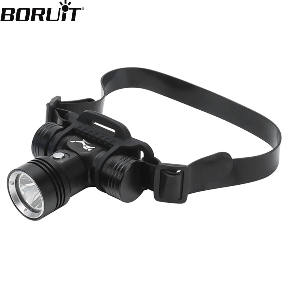 

BORUiT B14 LED Scuba Diving Headlamp Powerful 1000LM IPX8 Waterproof Headlight Underwater 60M 18650 Battery Dive Head Torch