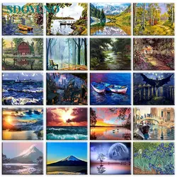 Frame Diy Oil Picture Coloring By Numbers Abastract Landscape Painting By Numbers for 40*50cm Special Home Bedroom Decor