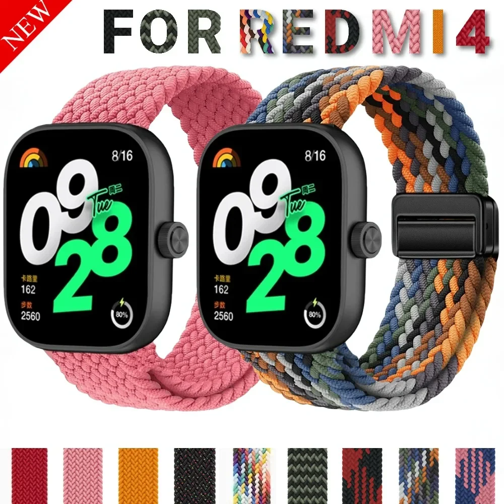 

Braided Nylon Strap for Redmi Watch 4/5 Smart Watch Magnetic Buckle Loop Bracelet for Redmi Watch 5/4 Sport Breathable Wristband