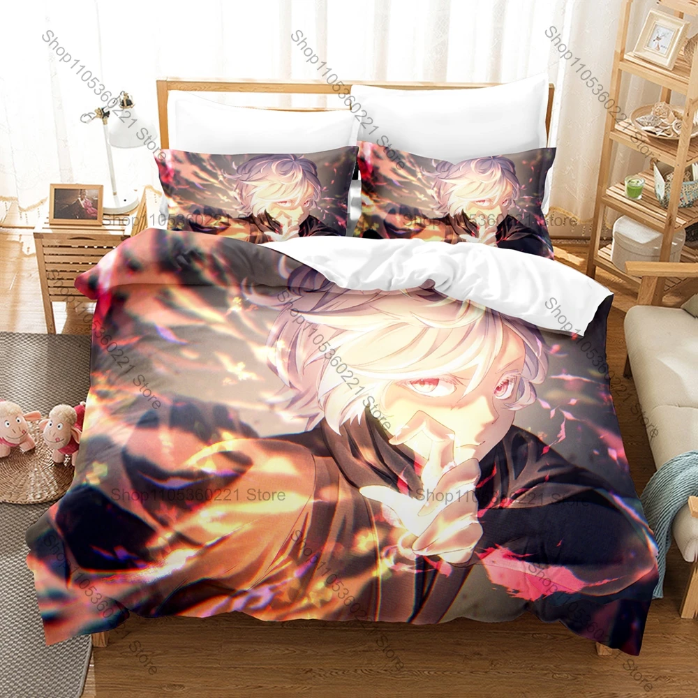 Hell’s Paradise Jigokuraku Bedding Set Duvet Cover + 2 Pillowcases Dark Edo Samurai Gabimaru Botan Demon Flower Horror Anime