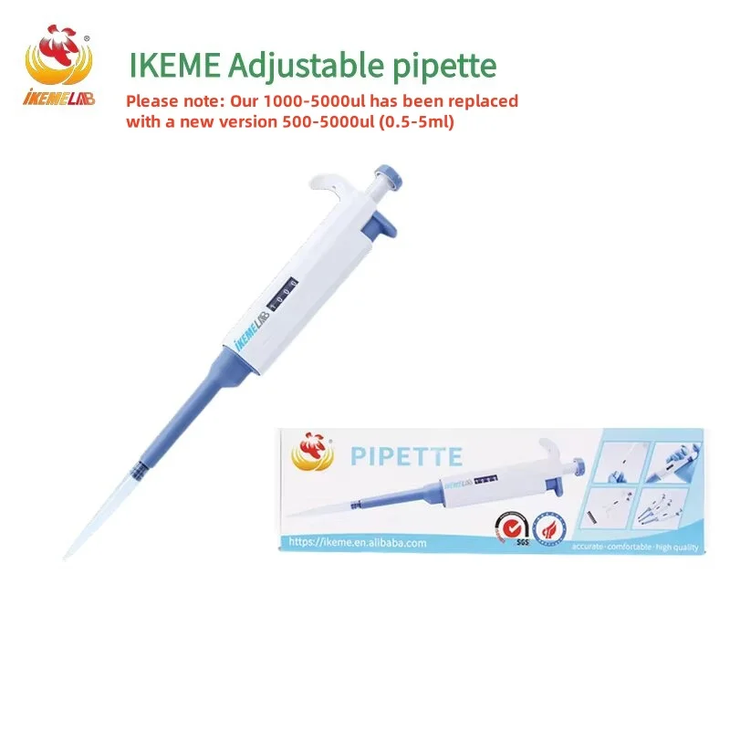 IKEME Laboratory Pipette 100-1000ul Single Channel Digital Micropipette Adjustable Plastic Pipeta Lab Equipment With Pipette Tip