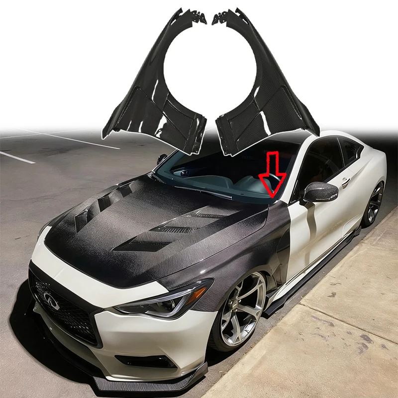 

Распродажа! Пара крыльев переднего капота с вентиляцией из углеродного волокна для Infiniti Q60 (17-22)