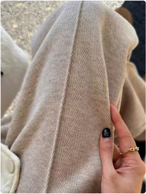 

Широкие брюки без карманов, женские осенние лоскутные брюки в плотную клетку, городские ребристые, уютные, со складками, поясом, многослойные, тяжелые, флокированные