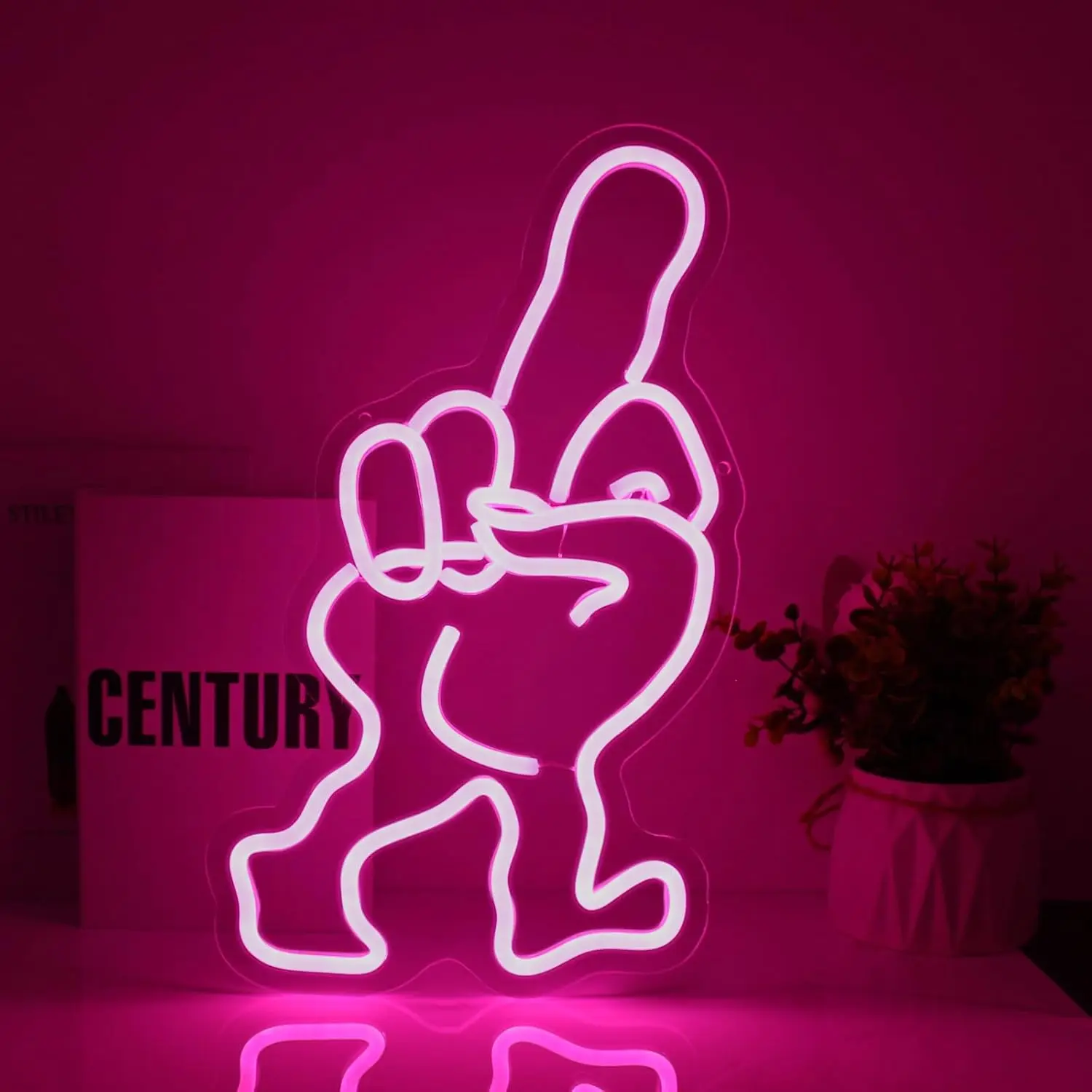 

Неоновая вывеска в форме пальца для декора стен 5/12 В USB Power Pink с регулируемым переключателем для спальни, гостиной, декора игровой комнаты