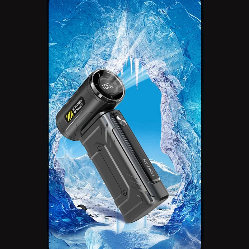 ABBZ-Ventilatore senza spazzole con scarico della polvere Display della batteria da 6000 Mah Ventilatore portatile ad alta velocità Ventilatore Turbo Jet Portatile Bianco violento