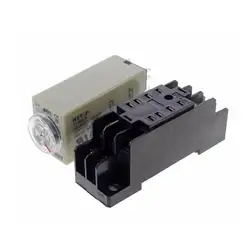 H3Y-2 1s 10s 30s 60s 5min 10min 30min 60min 3A Power On Time Delay Relay Solid-State Timer DPDT & PYF08A Socket 12VDC - 220VAC