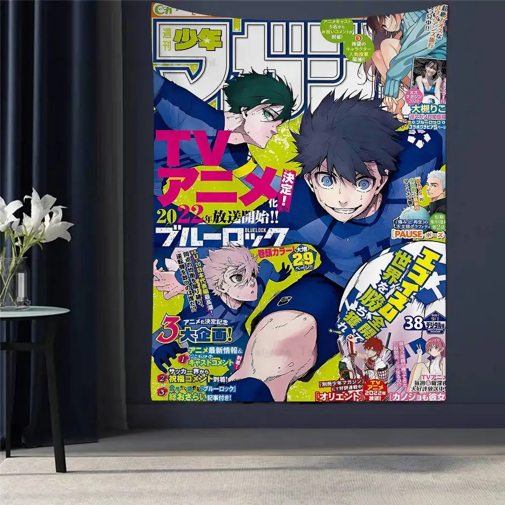 

Blue Lock Anime Printed Large Wall Tapestry Indian Buddha Wall Decoration Witchcraft Bohemian Hippie Decor Blanket