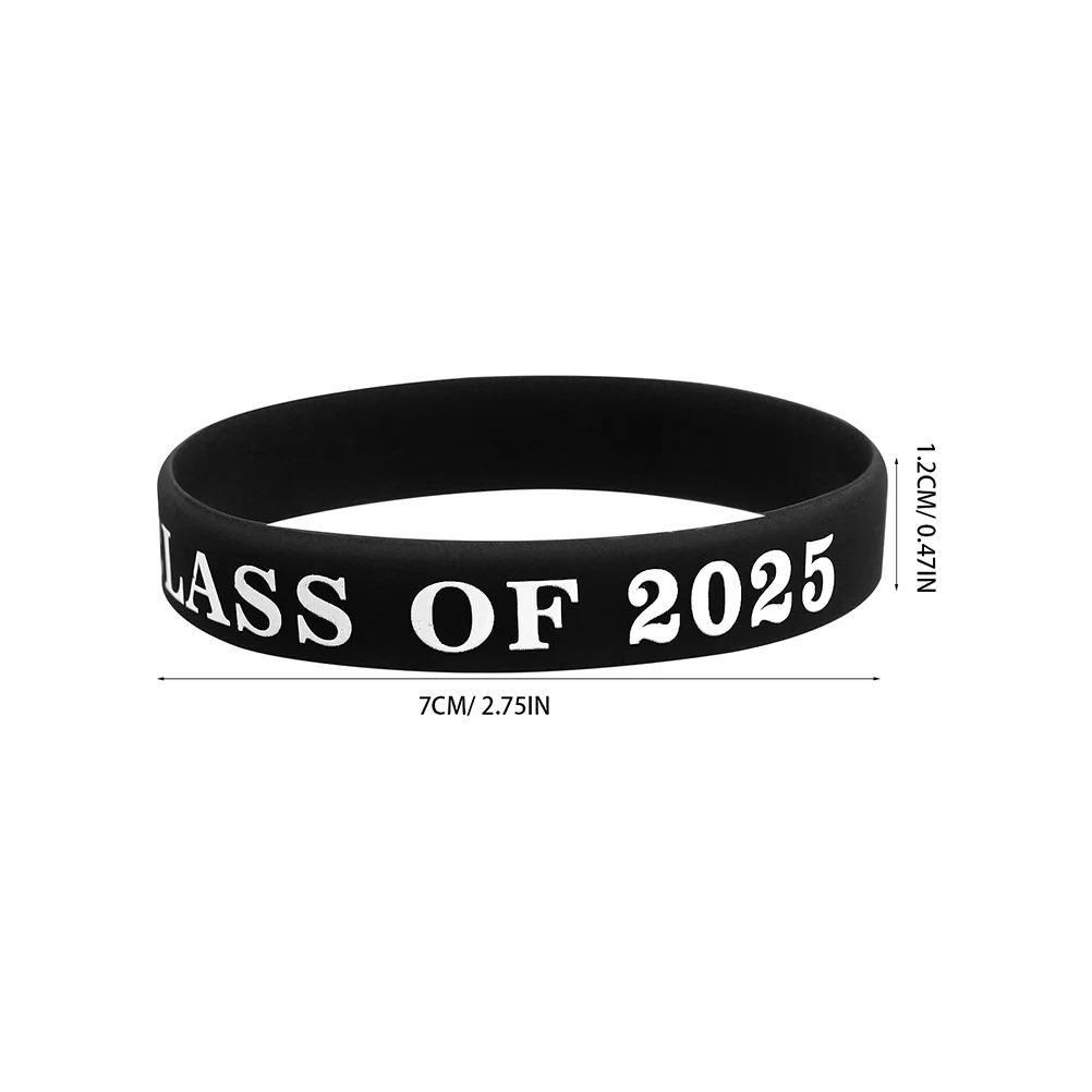 10 Pcs Stickers Graduation Party Wristbands Blue Rubber Bracelets Friendship Bulk Classroom Prizes for Middle School Men Women