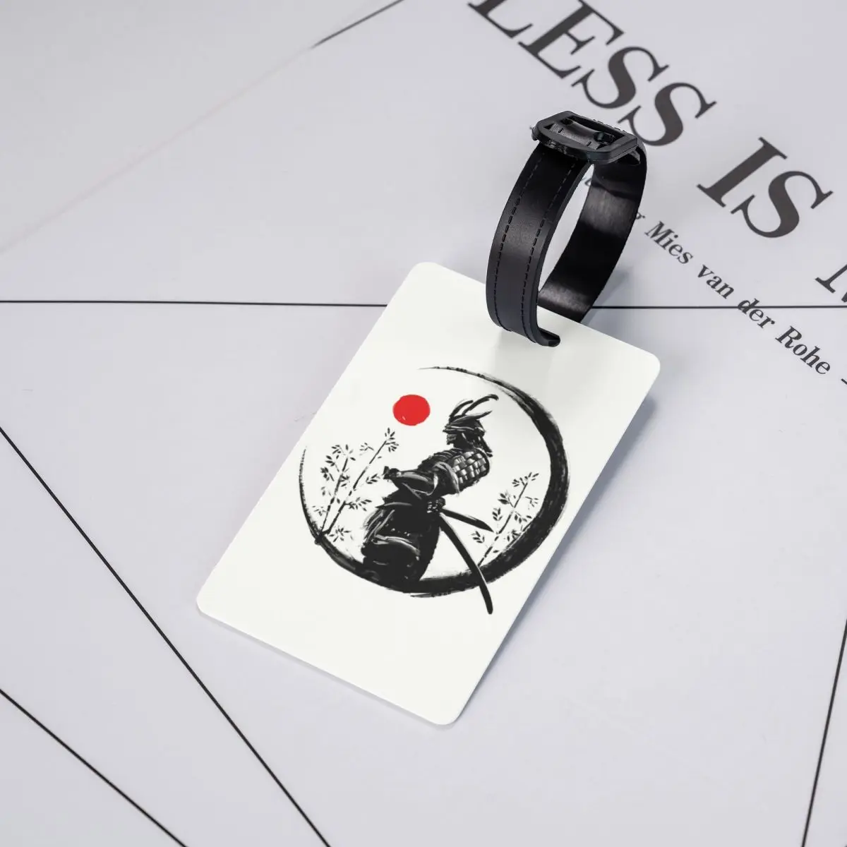 Japonês Samurai Warrior Bagagem Tags para Mala de Viagem, Katana Bushido, Privacidade Cover, Nome ID Card