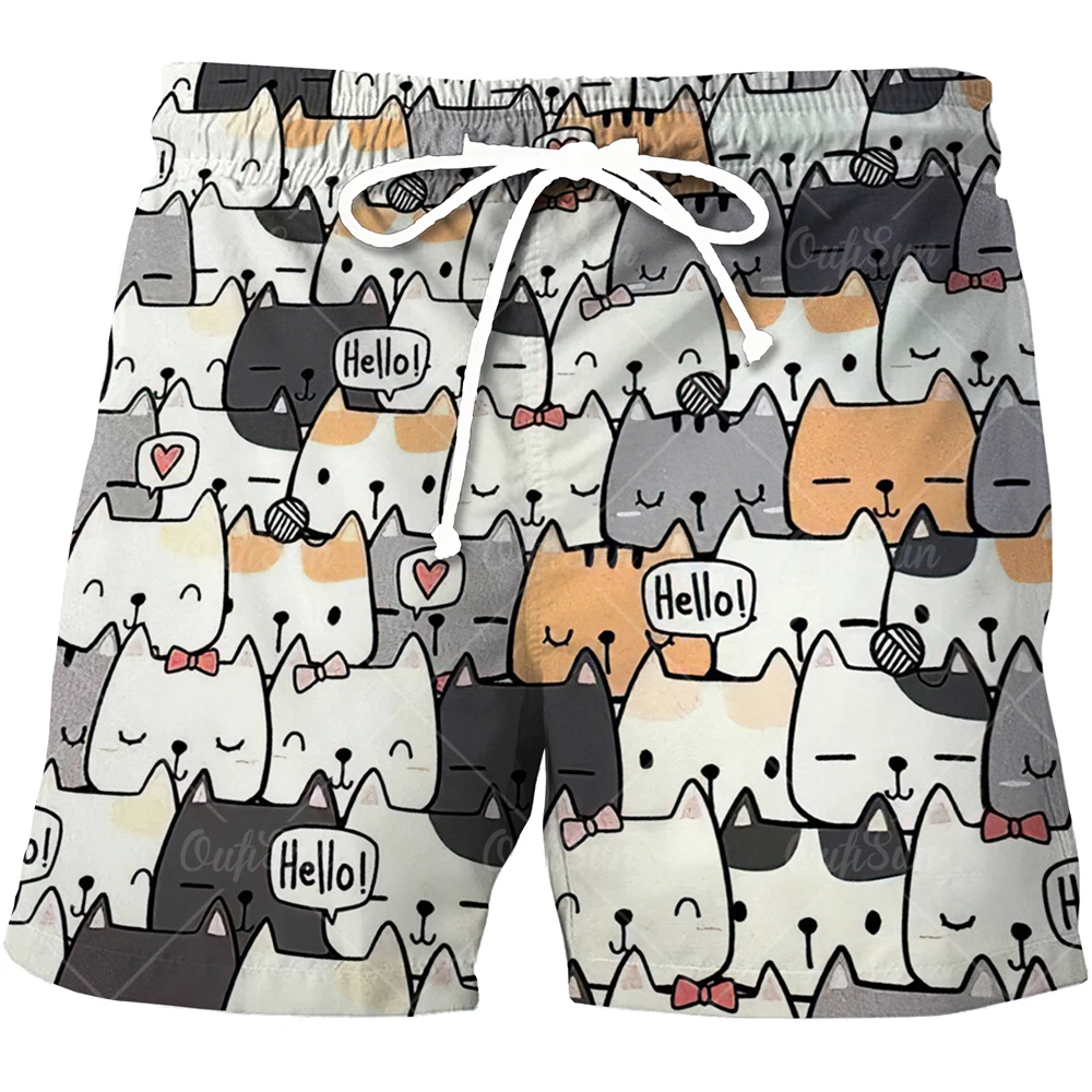 Pantalones cortos de playa para hombre, ropa de playa con estampado 3D de animales de dibujos animados, deportivos de talla grande 6XL