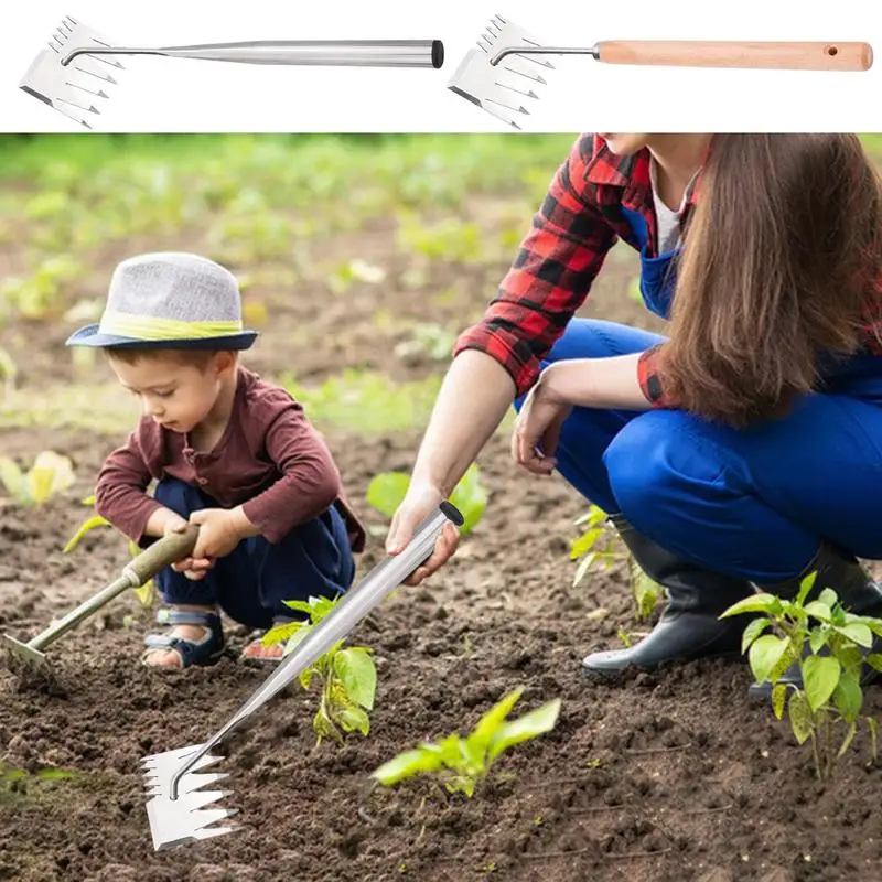 

Weeding Tools, Stainless Steel Root Weeding Tools Gardening Hoe Rake, Agricultural Tools Small Hoe, Soil Loosening Gardening