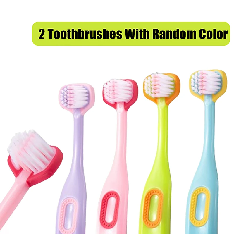 3D Stereo Three-sided Toothbrush Ultra Fine Soft Hair Children Toothbrushes 360° Fully Wrapped Oral Care Cleaning Toothbrushes