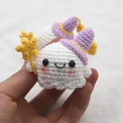 Portachiavi all'uncinetto per decorazioni per borse, accessori all'uncinetto, fatto a mano, carino, piccolo fantasma, ciondolo polpo, Kit all'uncinetto, Amigurumi