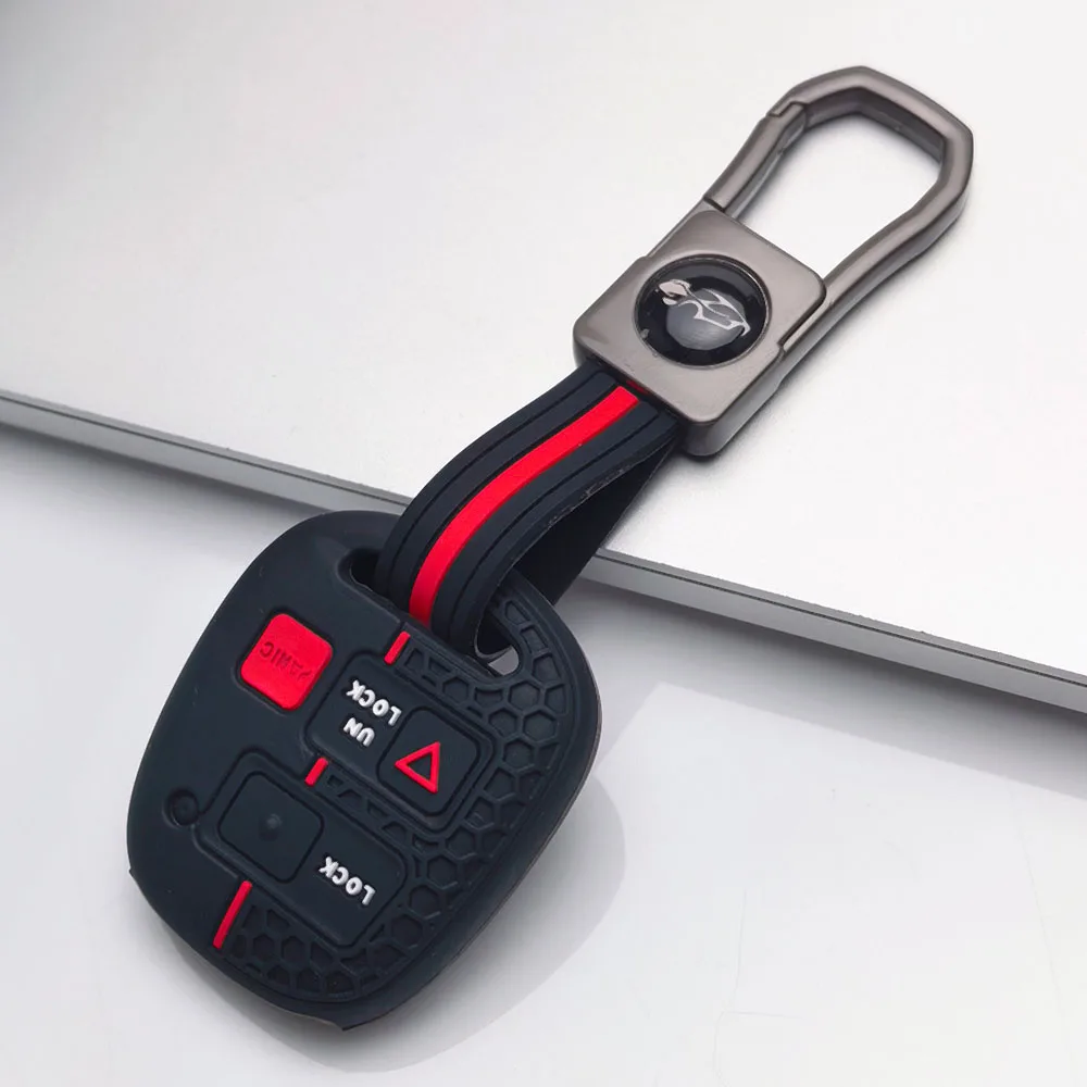 Keychain For Toyota FJ Cruiser Land 2008-2014 Yaris Echo For Lexus ES GS LS IS RX SC LX RX400h Silicone 3 Buttons Car Key Case view 2