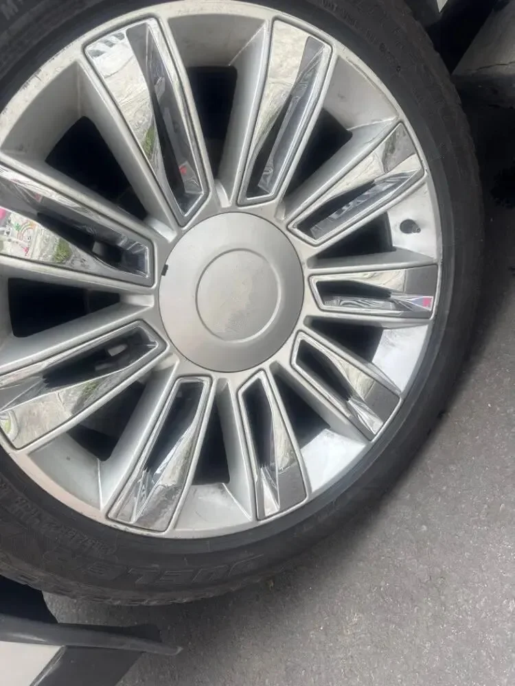

4Pcs Wheel Hub Cover And Axle Head Cover 200MM For Cadillac Escalade 22 Inch Steel Ring