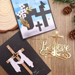 Religious Jesus Cross Metal Cutting Die Scrapbooking Greeting Card Knife Mold Manual Punch Stencil Handbook Die Cuts