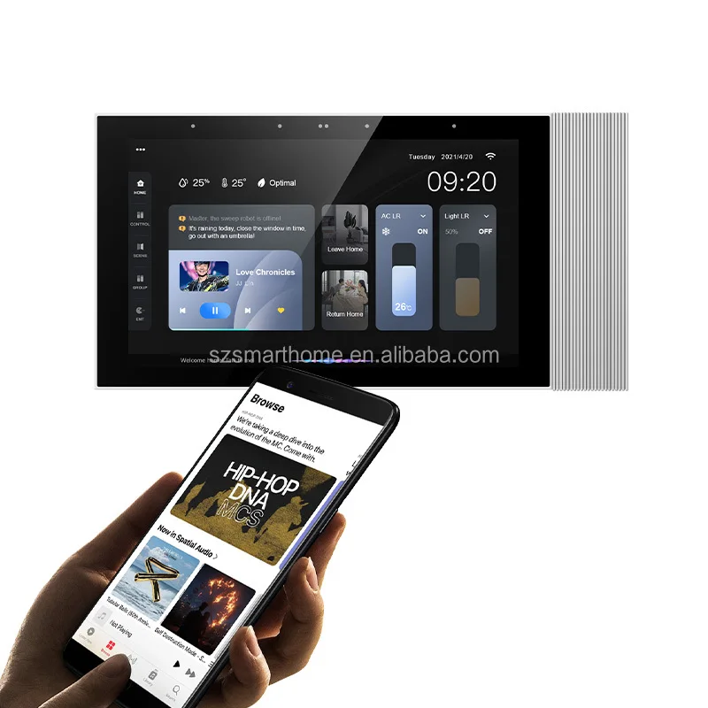 STLF FX Tuya 7 Inch HD LCD Touch Control Panel Android Smart Home Central Control Gateway with Audio Music Play Light-dimmer Fun