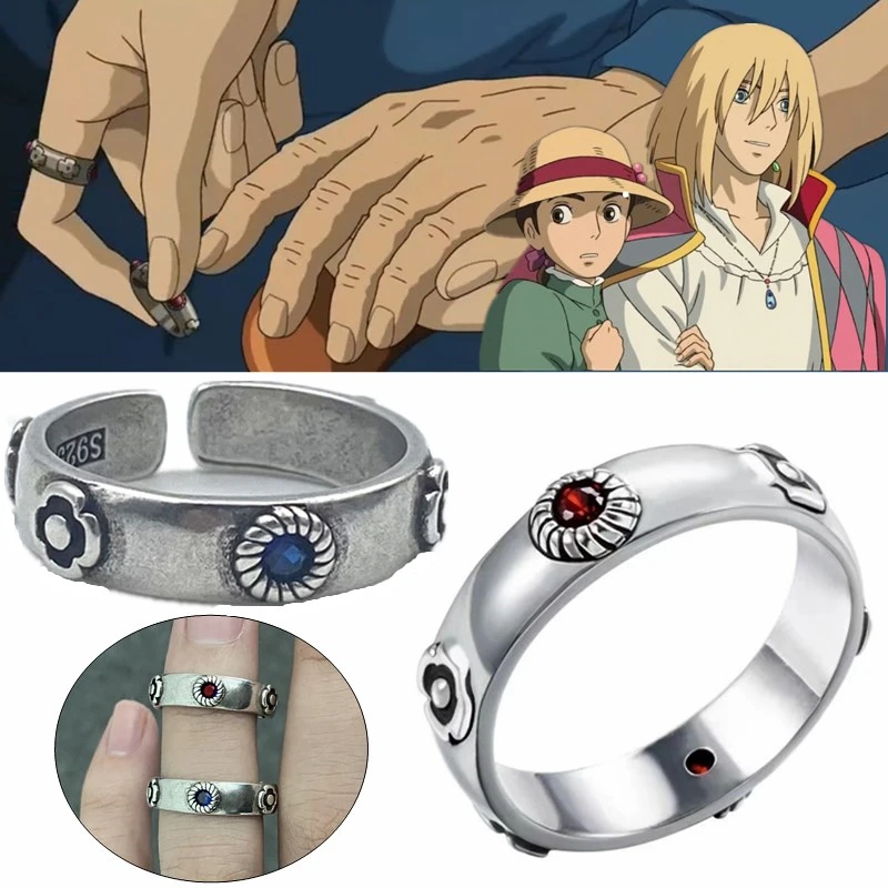 Anillo de Metal de Anime para Cosplay Unisex, accesorios de joyería, regalo, Hayao Miyazaki Sophie Howl