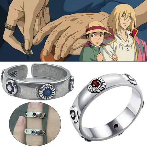 Anime Cosplay Ring Hayao Miyazaki Sophie Howl Costumes Unisex Metal Rings Jewelry Prop Accessories Gift