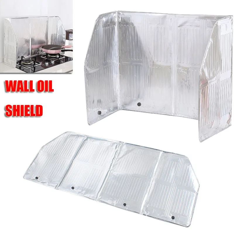 

Oil Barrier Aluminum Foil Board Gas Stove Grease Splatter Screen Kitchen Protector Anti Screen Oven Guard Desk Guard for Top