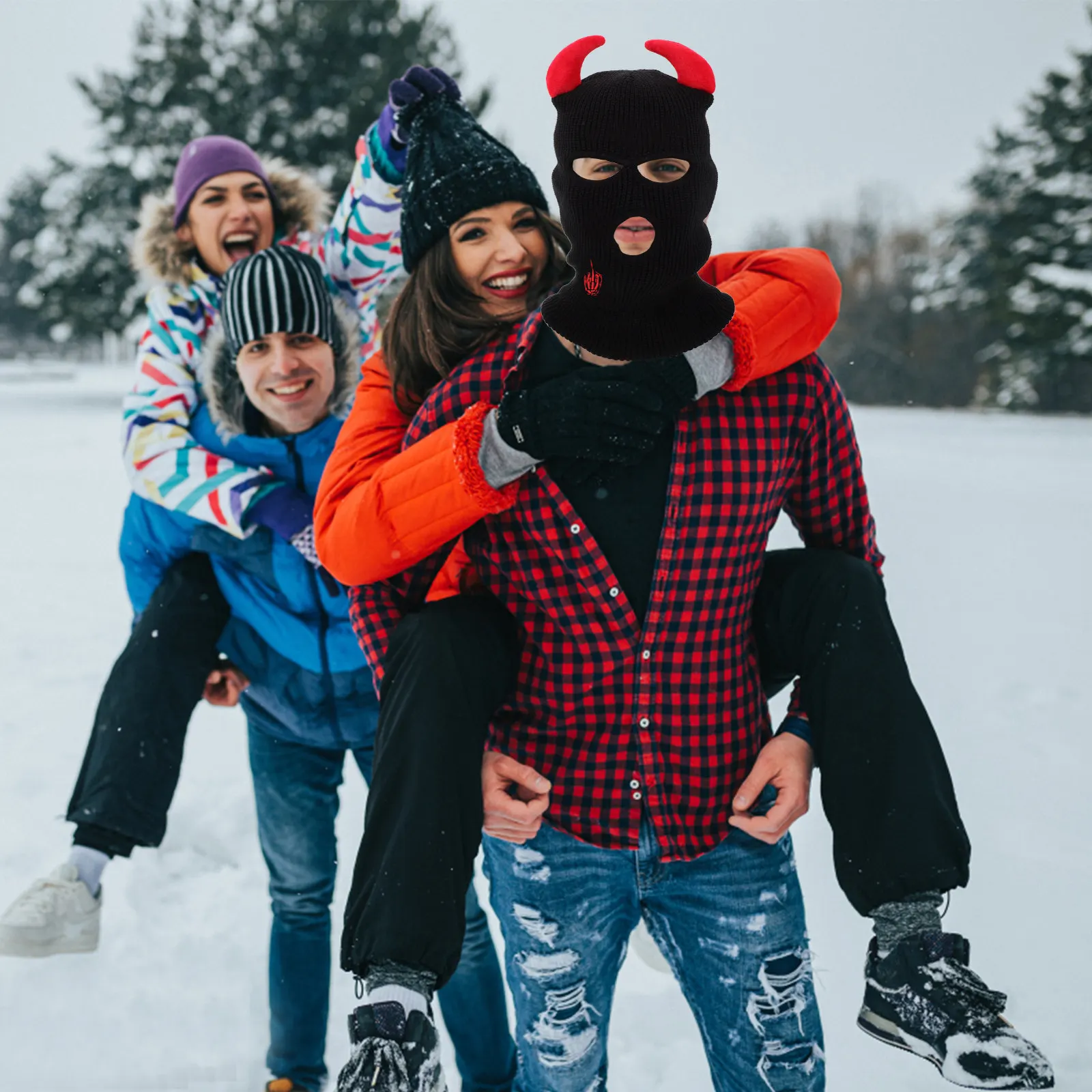 

Winter Face Protector Warm-Keeping Mask Full Coverage Windproof Cold Proof Knitting Skiing Hat Unisex Outdoor Sports Warm Hat