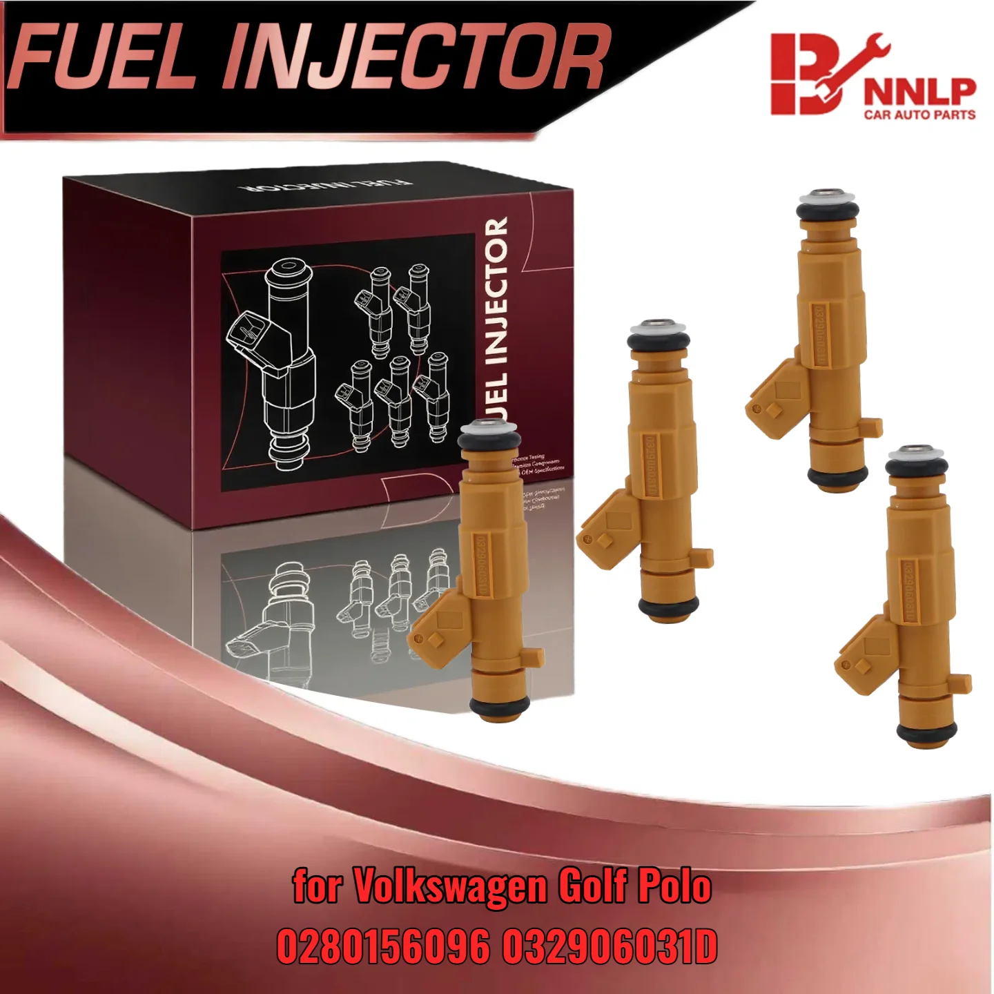 Iniettore 4 pezzi per Volkswagen Golf Polo per Seat Cordoba con numeri di parte 0280156096 032906031D