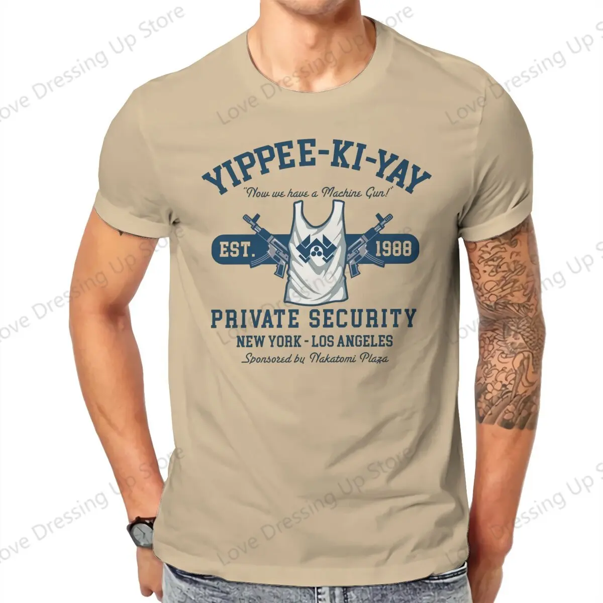 Yippee Ki Yay Security NY-LA Print Funny Short Sleeved T-shirt Men Women Versatile  Couple Tops