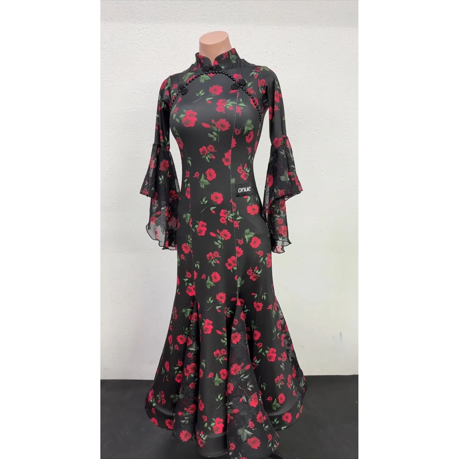 Ladies Ballroom Dance Dress Waltz Dance Flower Long Dress Prom Club Tango Dance Performance Clothes Women Practice Wear BL18440