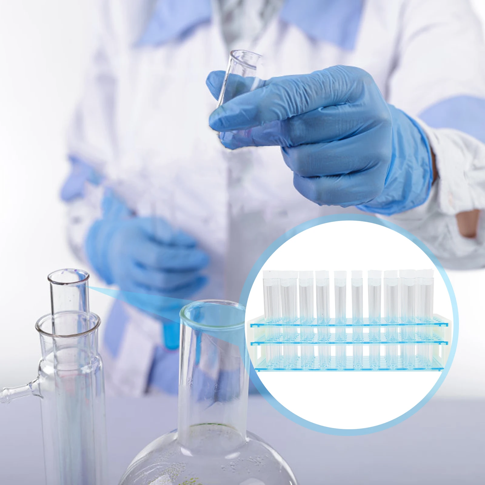 

1 set Test Set Lab Tubes Holder Glass Sampling Tube Storage Rack Storage Organizer for Laboratory with Tube Display