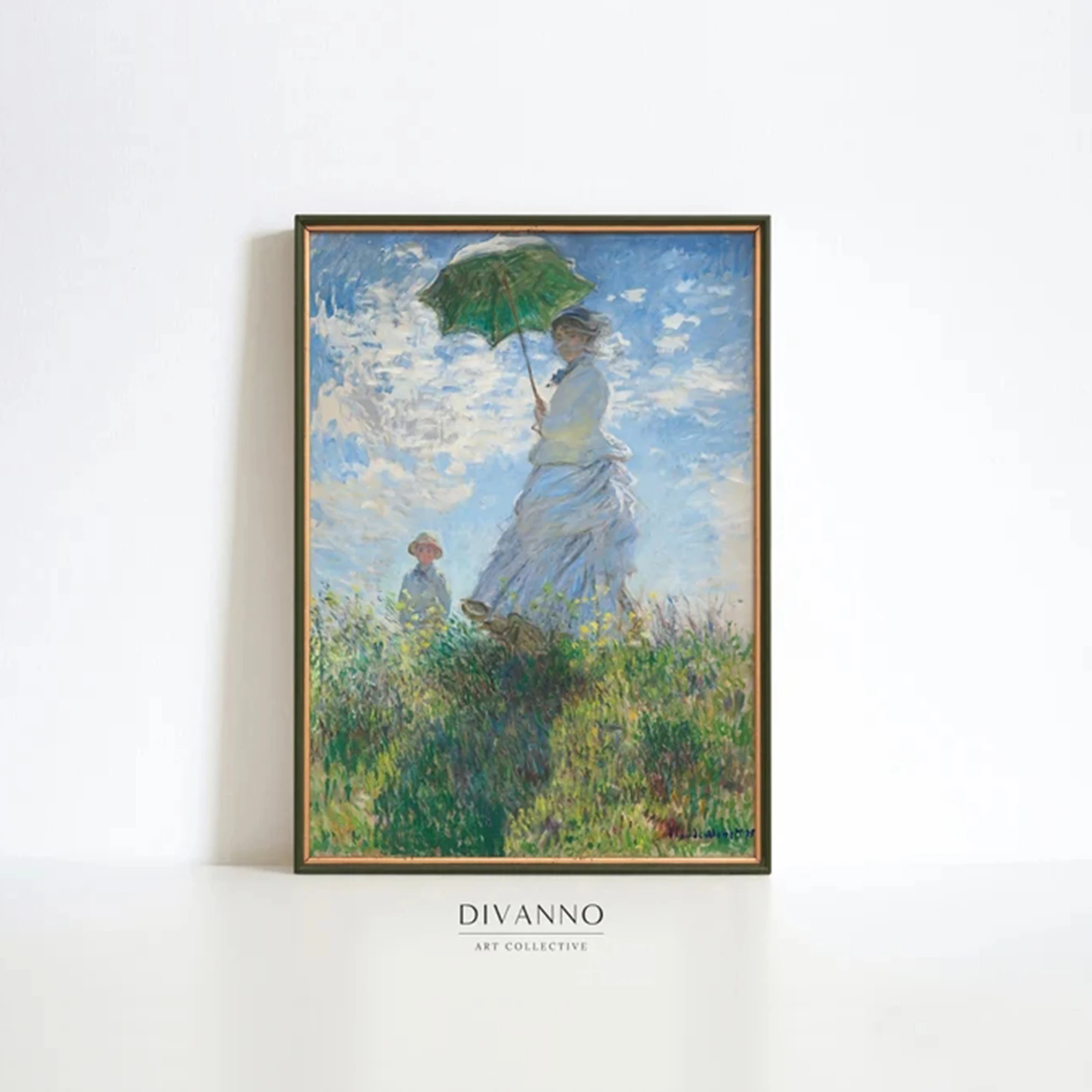 Modern Girl In Wheat Field Under Blue Sky Wall Art Print Canvas Painting Poster Picture For Living Room,Bedroom Home Decor